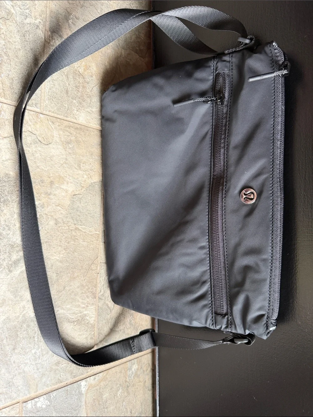 lululemon athletica Black Crossbody Messenger Bag